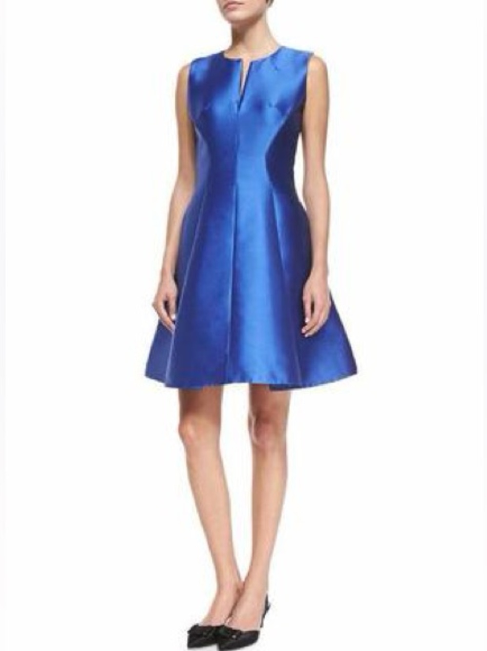 Kate Spade cosmicblue Charleen Sateen Fit And Flare Royal Blur Dress Sz 6